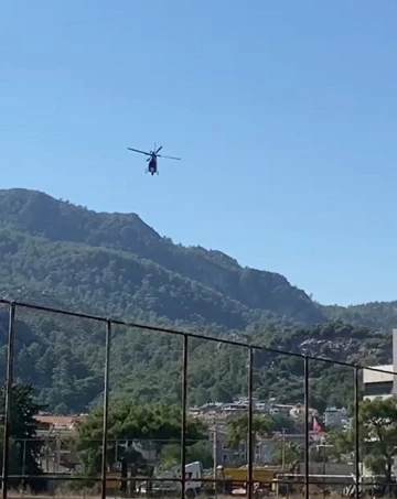 Marmaris&rsquo;te trafik ekiplerinden helikopterli denetim
