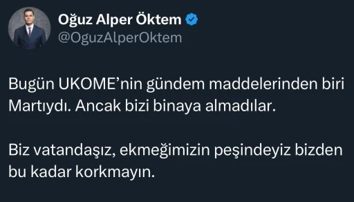 Martı kurucusu Oğuz Alper &Ouml;ktem UKOME&rsquo;ye alınmadı

