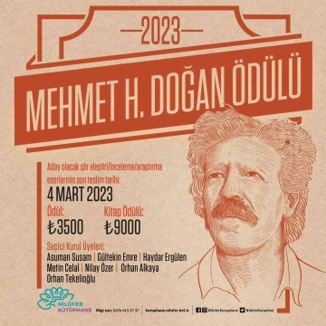 Mehmet H. Doğan &Ouml;d&uuml;l&uuml;&rsquo;ne başvurular başladı

