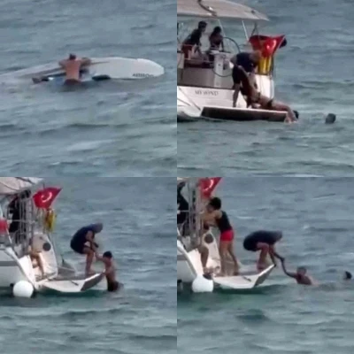 Mersin&rsquo;de 6 kişinin i&ccedil;inde olduğu tekne alabora oldu