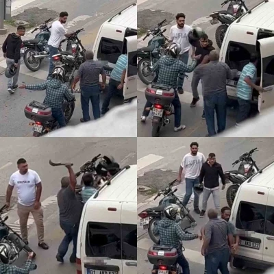 Mersin&rsquo;de trafikte bı&ccedil;aklı kavga: O anlar kamerada
