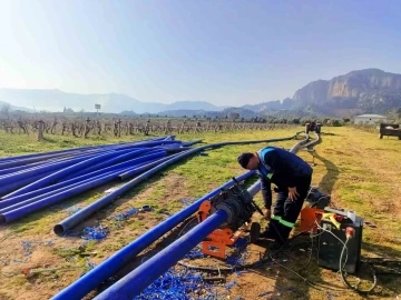 Mersindere&rsquo;de i&ccedil;me suyu terfi hattı &ccedil;alışması başladı
