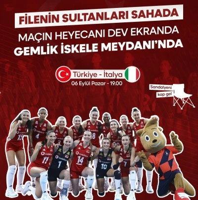 Milli heyecan Gemlik İskele Meydanı'nda 