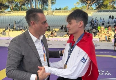Milli taekwondocu Berkay Erer, Roma'da altın madalya kazandı