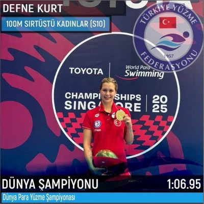 Milli y&uuml;z&uuml;c&uuml; Defne Kurt'tan 5. d&uuml;nya şampiyonluğu