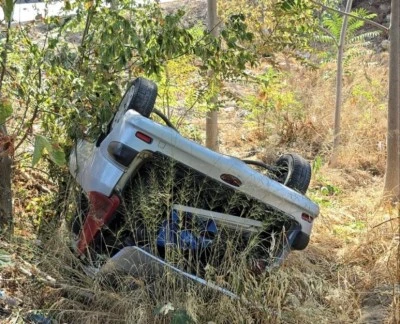 Mudanya'da bir ara&ccedil; u&ccedil;uruma yuvarlandı