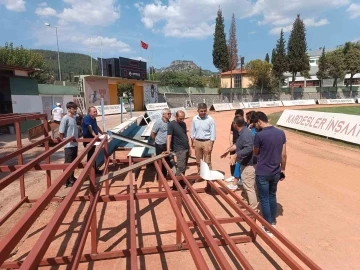 Muğla Atat&uuml;rk stadyumundaki &ccedil;alışmalar hızla devam ediyor
