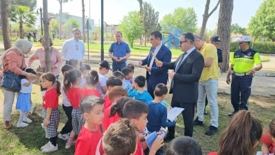 Nazilli&rsquo;de minikler trafik kurallarını uzmanlarından &ouml;ğrendi
