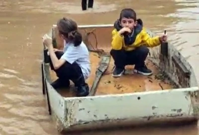 Nehir taşınca mahalle Venedik&rsquo;e d&ouml;nd&uuml;