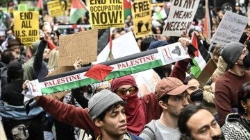 New York'ta Filistin'e destek g&ouml;sterisi yapıldı