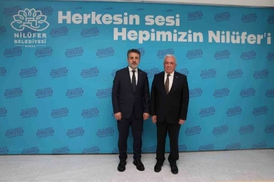 Nil&uuml;fer Belediye Başkanı &Ouml;zdemir, Bursa B&uuml;y&uuml;kşehir Belediye Başkan Vekili Biba&rsquo;yı ağırladı