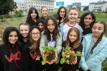 Nil&uuml;fer&rsquo;de &ouml;ğrenciler Mini Bostan&rsquo;da fide dikti