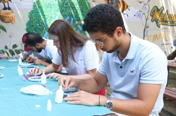 &Ouml;ğrenciler mozaik ve toka baskı workshopunda becerilerini sergiledi
