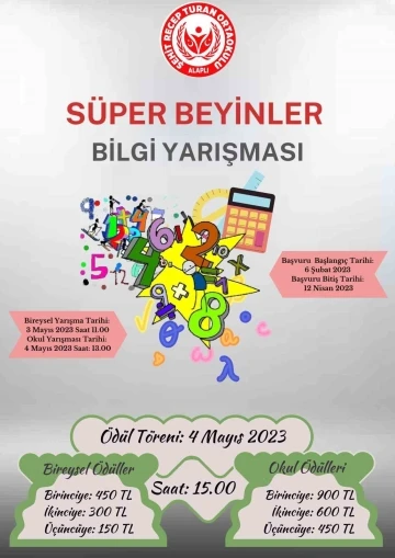 Okullar arası Matematik Bilgi Yarışması d&uuml;zenlenecek
