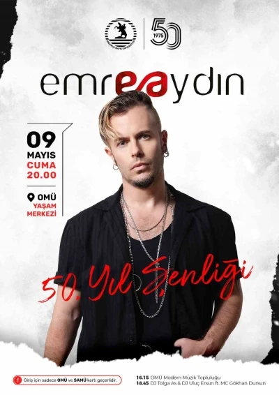 OM&Uuml;&rsquo;n&uuml;n 50. Yıl Şenliği Emre Aydın konseri ile başlıyor
