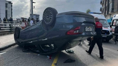 Ordu&rsquo;da kaza yapan otomobil takla attı: 5 kişi yaralandı
