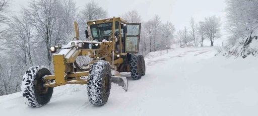 Ordu&rsquo;nun y&uuml;ksek kesimlerinde karla m&uuml;cadele &ccedil;alışmaları
