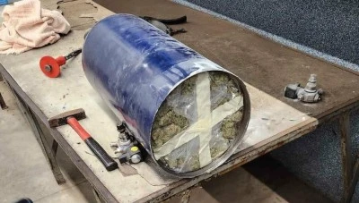 Oto gaz t&uuml;plerine gizlenen 70 kilo esrar yakalandı