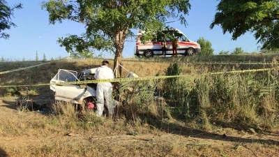 Otomobil, ağaca &ccedil;arptı: 1 &ouml;l&uuml;, 2 yaralı