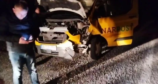 Otomobil boz ayıya &ccedil;arptı