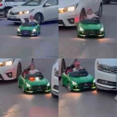 Otomobil &ccedil;ocuğun bindiği ak&uuml;l&uuml; araca &ccedil;arptı: O anlar kamerada
