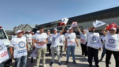 Uşak'ta &Ouml;z İplik İş Sendikası&rsquo;ndan eylem