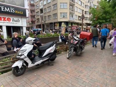 Park yasağına rağmen motosiklet işgali
