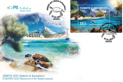 PTT'den 'Akdeniz 2025'  Konulu Anma Pulu ve İlkg&uuml;n Zarfı