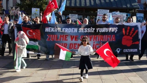 Sağlık&ccedil;ıların Erzurum&rsquo;da 47 haftalık sessiz y&uuml;r&uuml;y&uuml;ş&uuml;
