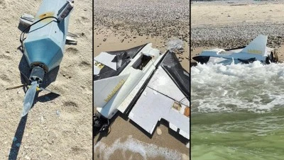 Sahilde par&ccedil;alanmış kamikaze insansız hava aracı bulundu