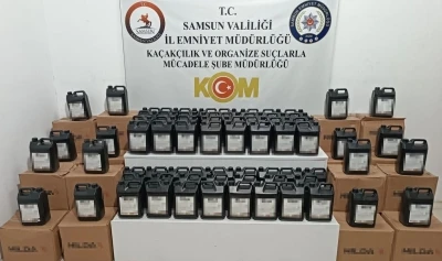 Samsun&rsquo;da 1 ton etil alkol ele ge&ccedil;irildi
