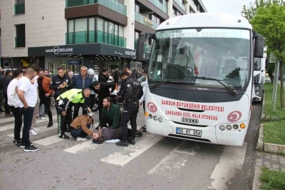 Samsun&rsquo;da halk otob&uuml;s&uuml;n&uuml;n &ccedil;arptığı yaya yaralandı
