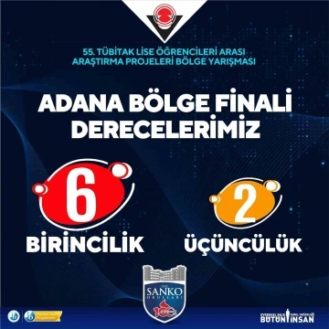 SANKO Okulları B&ouml;lge Finalinden altı birincilikle d&ouml;nd&uuml;
