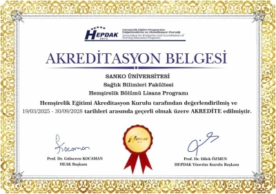 SANKO &Uuml;niversitesi hemşirelik programı yeniden akredite edildi
