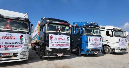Şanlıurfa&rsquo;dan Gazze&rsquo;ye 12 tır yardım
