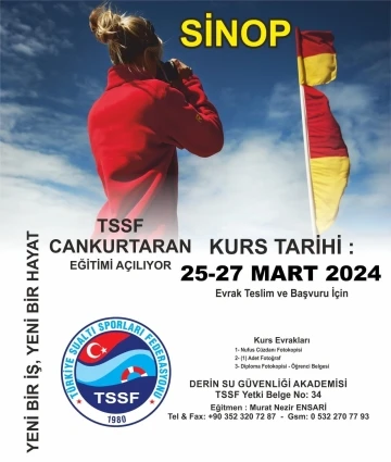 Sinop&rsquo;ta Cankurtaran Yetiştirme Kursu a&ccedil;ılacak
