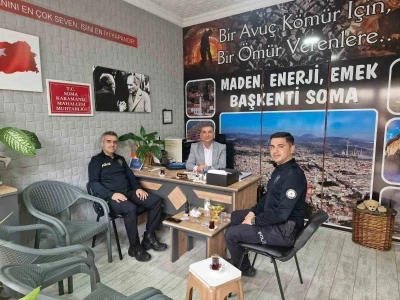 Soma İl&ccedil;e Emniyet M&uuml;d&uuml;r&uuml; Er&rsquo;den muhtarlara ziyaret
