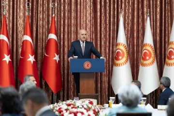TBMM Başkanı Kurtulmuş, 14. B&uuml;y&uuml;kel&ccedil;iler Konferansı &ccedil;er&ccedil;evesinde Bakan Fidan ve beraberindeki b&uuml;y&uuml;kel&ccedil;ileri kabul etti
