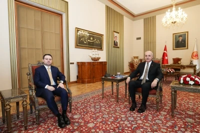 TBMM Başkanı Kurtulmuş, Adalet Bakanı G&uuml;rlek'i kabul etti