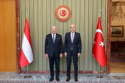 TBMM Başkanı Kurtulmuş, Avusturya Federal Şans&ouml;lyesi Stocker ile bir araya geldi