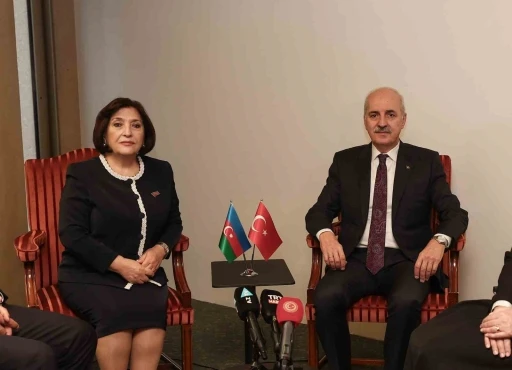 TBMM Başkanı Kurtulmuş, Azerbaycan Milli Meclis Başkanı Gafarova ile g&ouml;r&uuml;şt&uuml;
