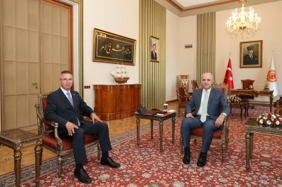 TBMM Başkanı Kurtulmuş, Filistin B&uuml;y&uuml;kel&ccedil;isi Mustafa'yı kabul etti