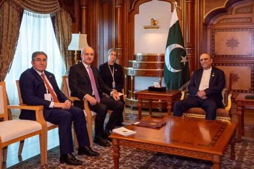 TBMM Başkanı Kurtulmuş, Pakistan Cumhurbaşkanı Zardari ile g&ouml;r&uuml;şt&uuml;
