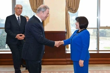 TBMM Milli Savunma Komisyonu Başkanı Akar, Azerbaycan Milli Meclis Başkanı Gafarova ile g&ouml;r&uuml;şt&uuml;

