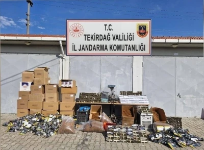 Tekirdağ&rsquo;da 240 bin makaron ve 220 kilo t&uuml;t&uuml;n ele ge&ccedil;irildi
