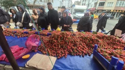 Tekirdağ'da Bursa etiketli &ccedil;ileğin kilo fiyatı ilgi odağı oldu