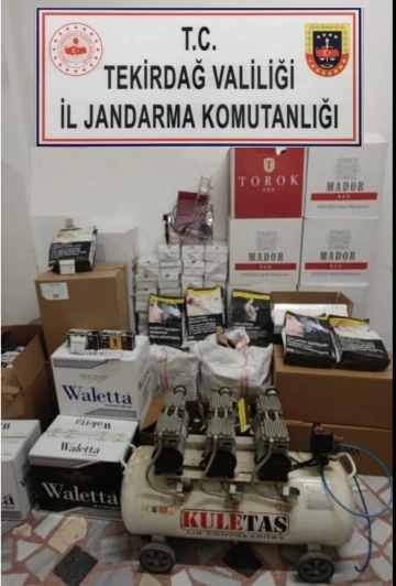 Tekirdağ&rsquo;da ka&ccedil;ak 176 bin 250 adet makaron ve 240 kilo t&uuml;t&uuml;n ele ge&ccedil;irildi
