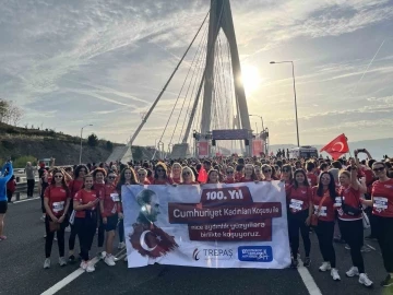 Trakya&rsquo;dan 65 kadın &ccedil;alışan, Cumhuriyet&rsquo;in 100. yılına &ouml;zel koşuya katıldı
