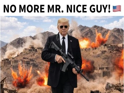 Trump'tan silahlı fotoğrafla İran'a mesaj