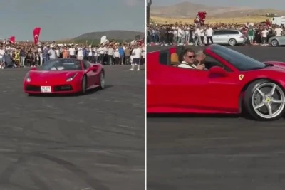 T&uuml;rkiye, belediye başkanının Ferrai ile drift attığı fotoğrafları konuşuyor!